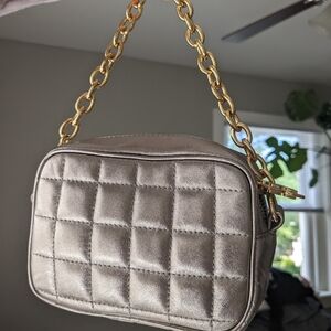 BCBG MAXAZRIA Leather bag with chunky gold chain